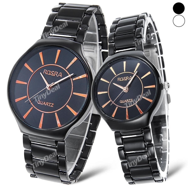 Elegant Style Simple Dial Design Lovers Couple Quartz Watch with Alloy Watch Band for Men & Women WWT-440921