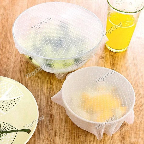 Multifunctional Silicone Plastic Wrap Reusable Sealing Vacuum Lid for Bowl to Keep Fresh HKI-470788