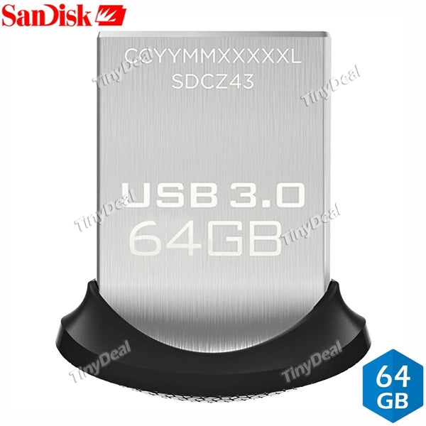 SanDisk Ultra Fit CZ43 64GB USB 3.0 Low-Profile Flash Drive Up To 130MB/s Read EUD-476554