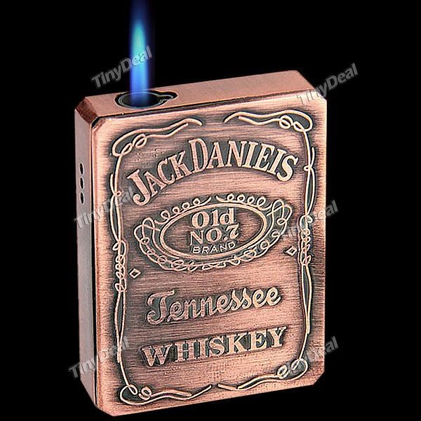 Cool Refill Butane Cigarette Lighter Flame Torch with Whiskey Pattern for Smoker - Assorted Color FJL-47784