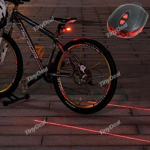 Red Seven Flashing Modes LED Warning Light Laser Taillights LED Virtual Bike Safety Lane with 2 Laser Beam OPJ-480690