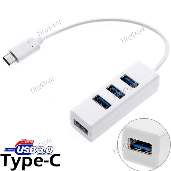 USB 3.1 Type-C to 4-Port USB 3.0 Hub for Charge/Sync for MacBook Smartphone ZUK Z1 Letv 1 Pro EPACB-483143