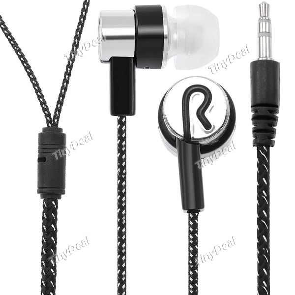 Noise Isolating Stereo In-ear Earphone Reflective Fiber Cloth Line Earbuds Headphones with 3.5mm Jack EEP-489927-C35