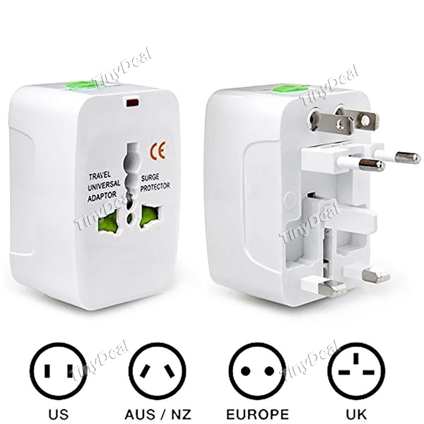 100-250V Input All in One Universal Worldwide Travel Wall Charger Power Adapter with 2 Fuse EPACG-490171