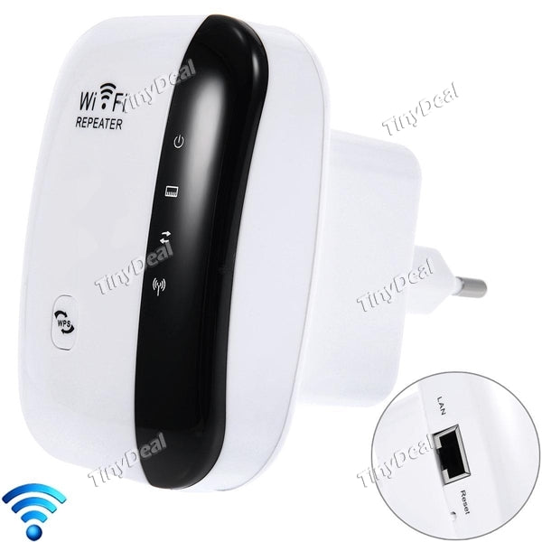 300Mbps Wireless-N Wi-Fi Repeater Network Router Signal Amplifier with AP Mode WPS Encryption EU Plug ECATH-490419
