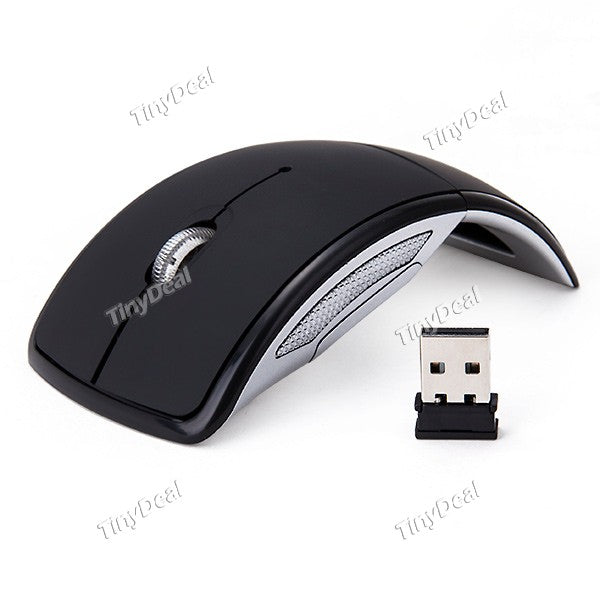 Arch Bridge Shaped 2.4GHz Wireless Folding Optical Mouse w/ Mini USB Receiver for PC Laptop CMS-49126