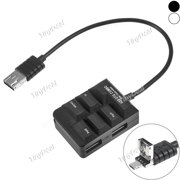 K-619 2 in 1 Micro USB OTG COMBO USB 2.0 Hub 2 Ports + SD / TF Card Reader for Smartphone PC Laptop