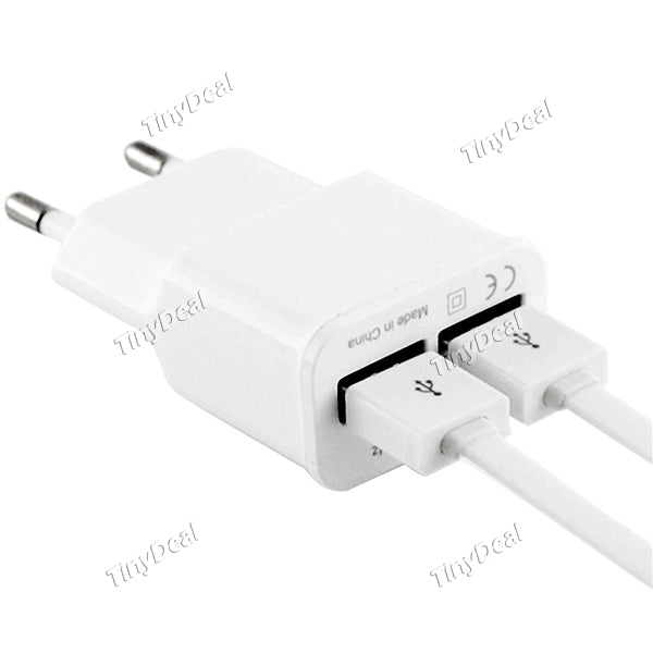 EU Plug 5V 2A Dual USB Ports Travel Wall Charger Power Adapter for Smartphone iPhone MP4 EPACG-492768
