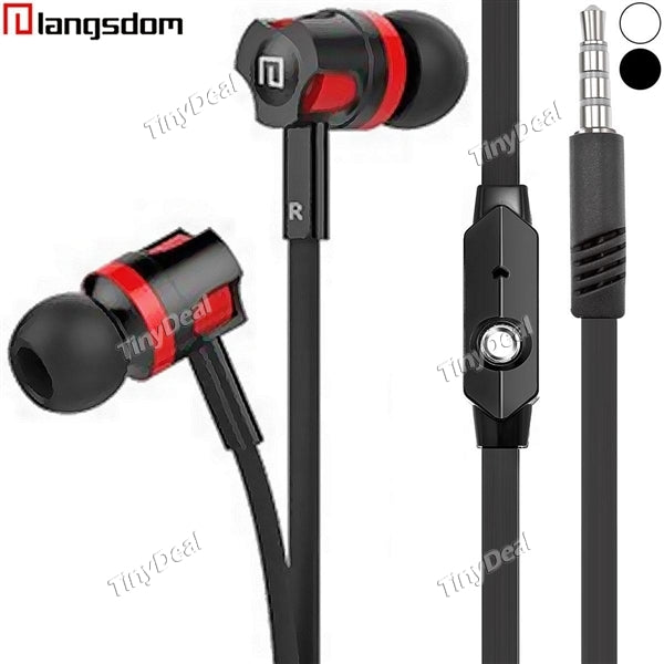 Langsdom In-ear Stereo 3.5mm Earphone Noise Isolation Earbuds with Mic Wire Control for iPhone Smartphone