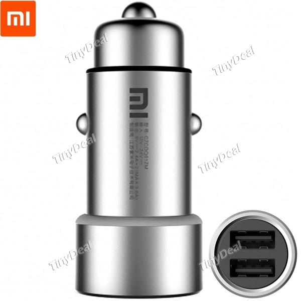 Original Xiaomi 12-24V 5V 3.6A Dual USB Car Charger Metal Appearance for Xiaomi Smartphone Tablet PC
