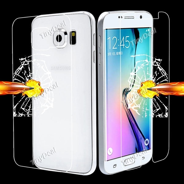 0.3mm Ultra-thin Front + Back Arc Edge Tempered Glass Screen Explosion-proof Protection Film for Samsung S6