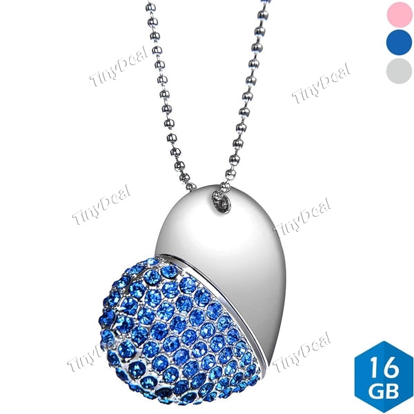Crystal Cordiform Heart Shaped 16GB USB 2.0 Flash Drive U Disk USB Pen Drive EUD-495203