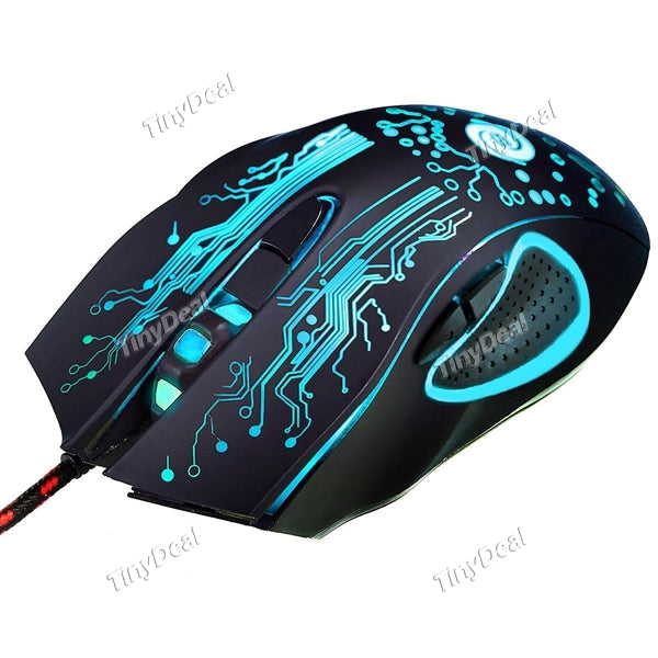 5500dpi Adjustable 6 Buttons Optical USB Wired LED Gaming Gamer Mouse for PC Laptop ECAMS-496127