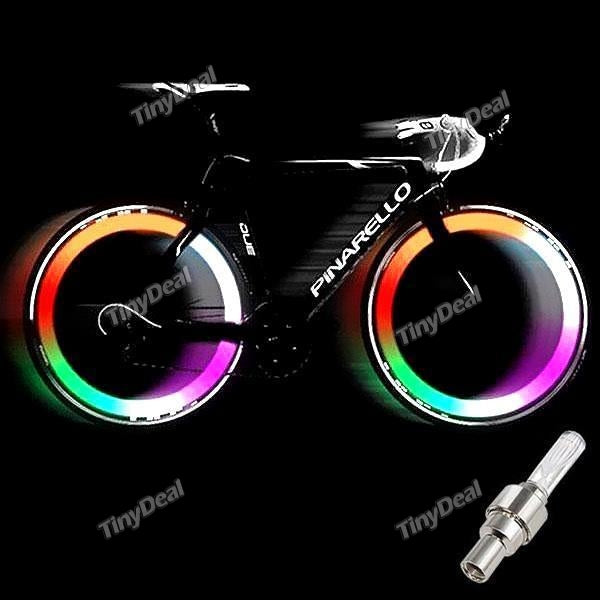 2pcs Multicoloured LED Bicycle Bike Valve Light Bike Wheel Light Tire Valve Caps Light KB-496592