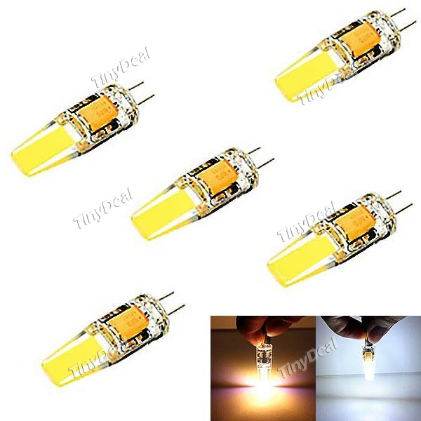 5pcs G4 12-24V 6W 600LM 2-LED COB LED Light Bulbs Decorative Lights Warm White Natural White