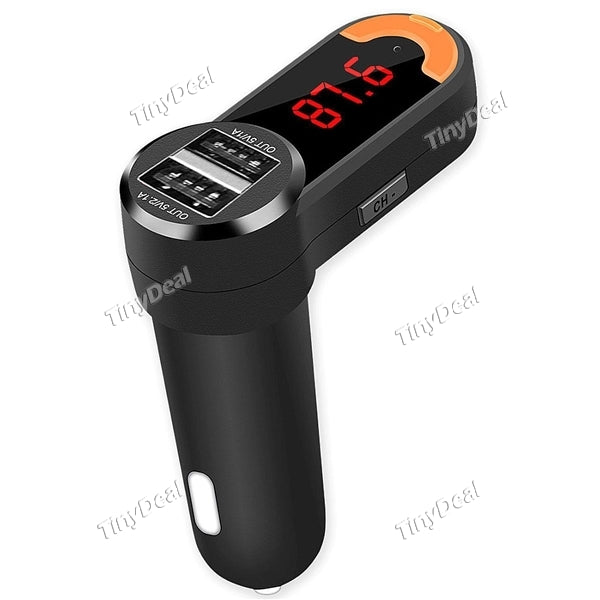 BC10B 5V/3.1A Dual USB Port Bluetooth Car Charger FM Transmitter with LED Display Support Hands-free Calling RCG-497841