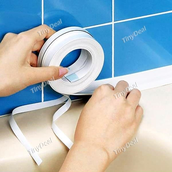 1/2/4pcs Bath Sink Wall Sealing Strip Water Resistant Mildew Proof Self-adhesive Tape