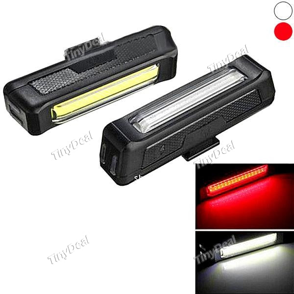 USB Rechargeable COB Bike Bicycle Cycling Front/Rear Light Safety Warning Light for Outdoor Night Cycling SBK-501562