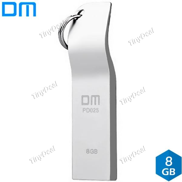 DM PD025 8GB USB 2.0 Metal Ultra-thin Waterproof Pen Drive U-disk USB Flash Drive EUD-501595