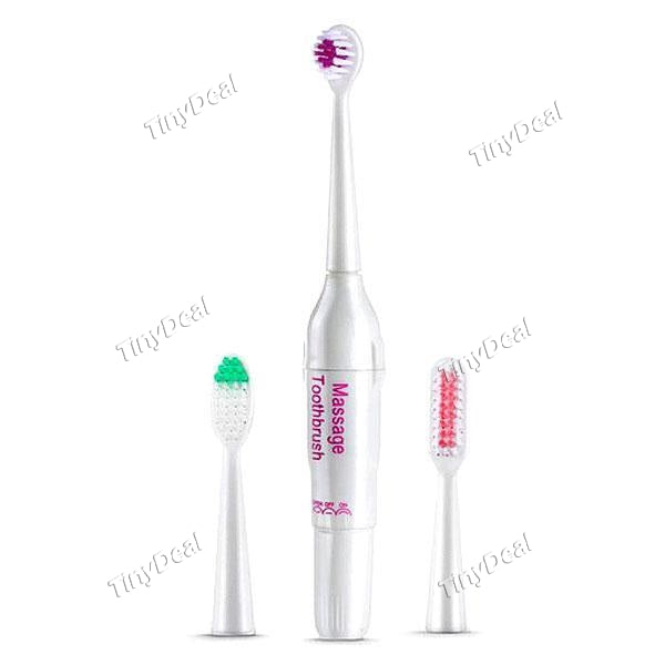Portable Ultrasonic Electric Toothbrush Oral Care with Two Replaceable Brush Heads - Assorted Color HHI-502361