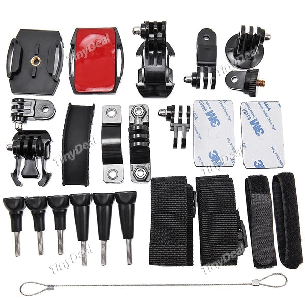 25 in 1 Action Camera Mount Kit Accessories for GoPro/SJCAM/Xiaomi Yi Sports DV EVATH-504933