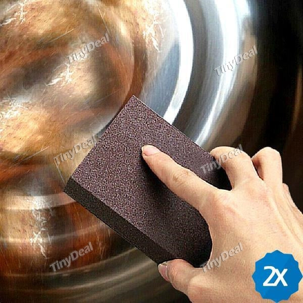 2pcs Magic Nano Emery Sponge Brush Eraser Cleaner Descaling Cleaning Sponge Kitchen Rust Cleaning Tool KB-506133