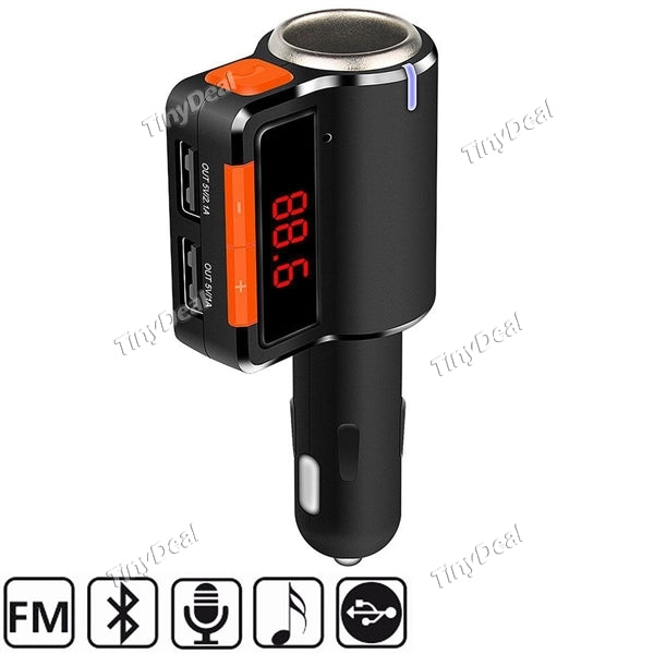 BC09 5V/3.1A Dual USB Port Bluetooth Car Charger FM Transmitter Car MP3 Player with Cigarette Lighter Interface