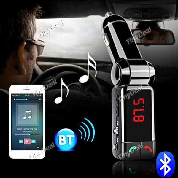 BC06 5V/2.1A Dual USB Port Bluetooth Car Charger FM Transmitter MP3 Player Support Hands-free Calling