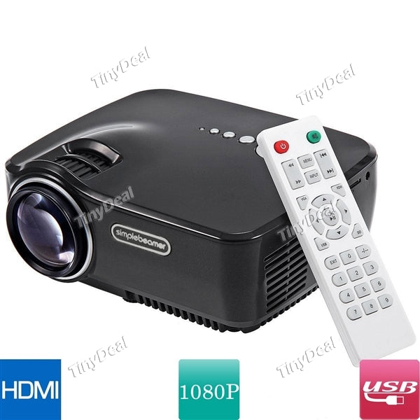 GP70 Portable LCD Projector 1200LM 1080P Multimedia Home Theater with HDMI/VGA/AV/TV/USB/SD OPJ-509089