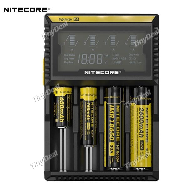 Authentic Nitecore D4 Digi Charger Digicharger Battery 16340 18350 AA AAA Charging Adapter - US Plug