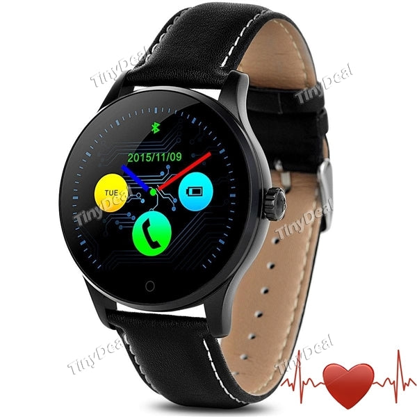 K88 Smart Watch Leather Call SMS Sedentary Reminder Pedometer Heart Rate Sleep Monitor Camera Music Remote E-510266