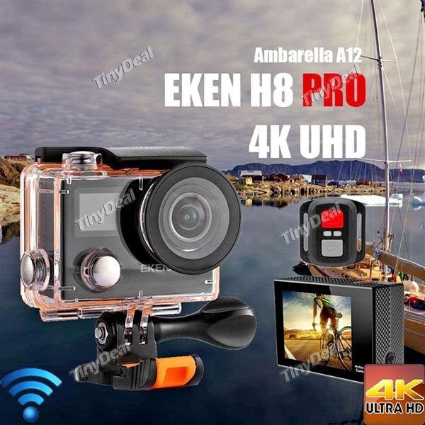 H8 4K@30fps 12MP 2” LCD 170 Degree Wide Angle 360VR Wi-Fi Waterpoof Action Camera with Dual Screen EVC-510608