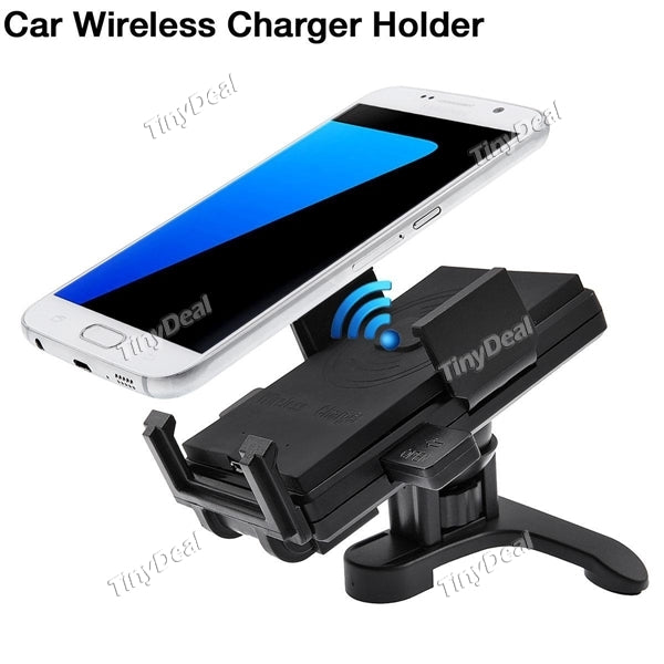 Universal 360 Degrees QI Wireless Car Charger Rotatable Car Stand Holder for Samsung iPhone Smartphone