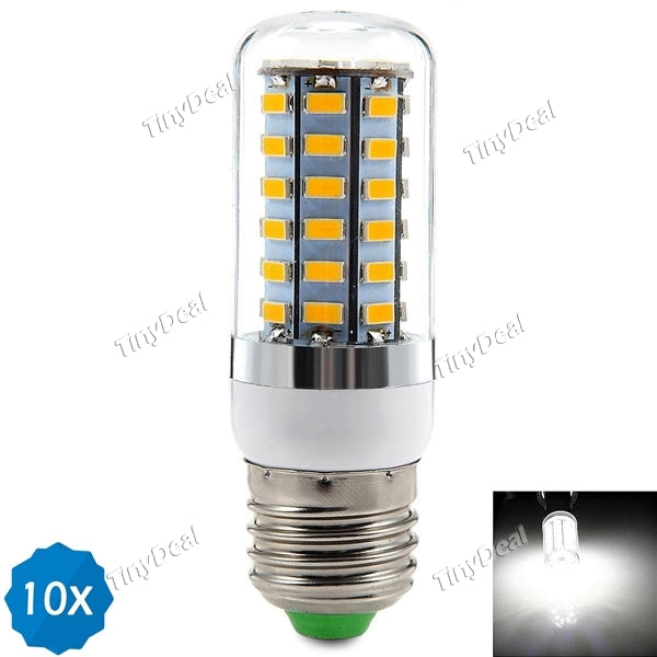 10pcs E27 220-240V 18W 1650LM 56-LED SMD 5630 LED Corn Bulb - Natural White KB-511777