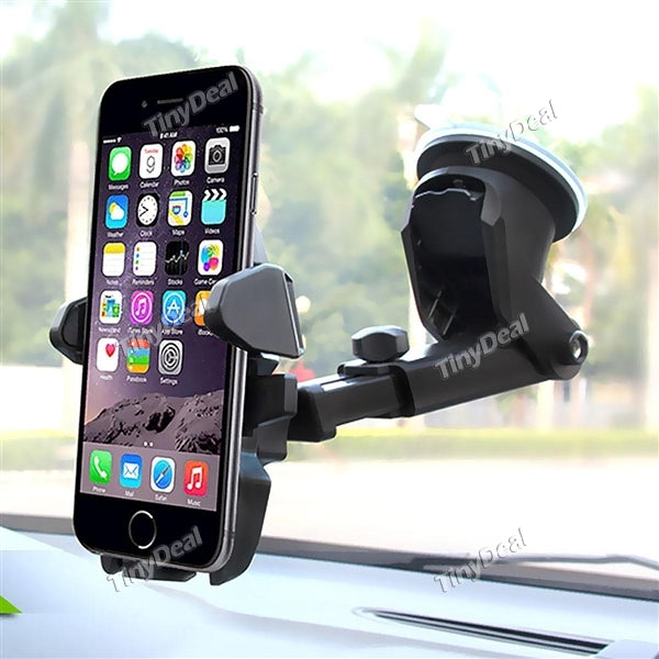 Car Mount Holder with Long Telescopic Neck & Sticky Gel Pad for iPhone 6s 5c Samsung Galaxy S7 Edge