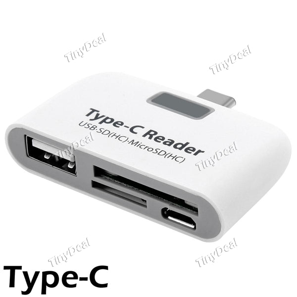 USB-C Type-C to USB 2.0 Micro USB SD/TF Card Reader for Macbook Nokia N1 Smartphone ECA-511922