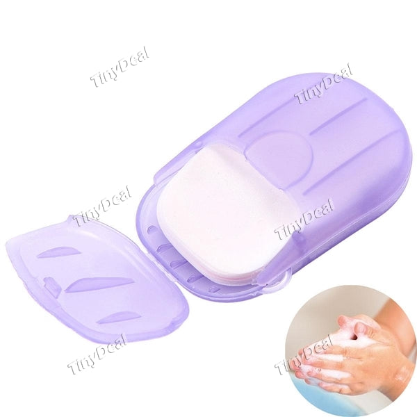Convenient Washing Hand Bath Travel Scented Slice Sheets Foaming Box Paper Soap HHI-511964