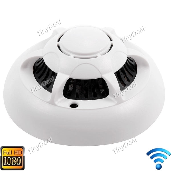 Wireless 1080P P2P Smoke UFO Detector IP Camera Wi-Fi Digital Video Recorder 120° Wide Angle w iOS/Android APP EVC-511998