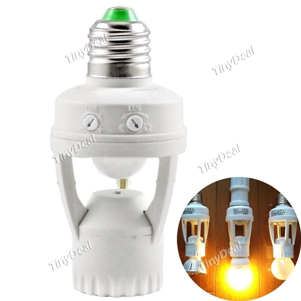 E27 Infrared PIR Motion Sensor Light Bulb Switch Holder Converter Lamp Holder Converte