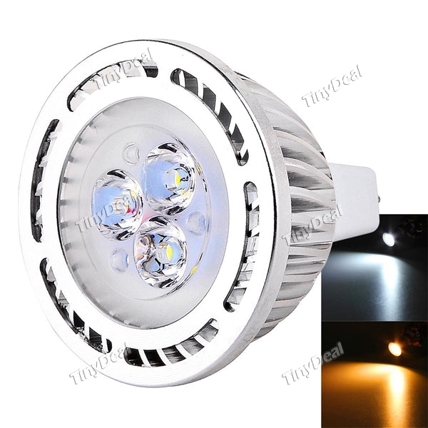 MR16 (GU5.3) 12V 3W 270-300LM 3-LED SMD 3030 LED Spot Light Warm White Natural White