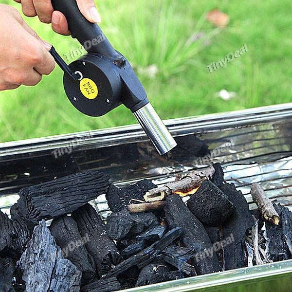 Outdoor Cooking BBQ Fan Air Blower For Barbecue Fire Bellows Hand Crank Tool Picnic Camping BBQ SCH-512633