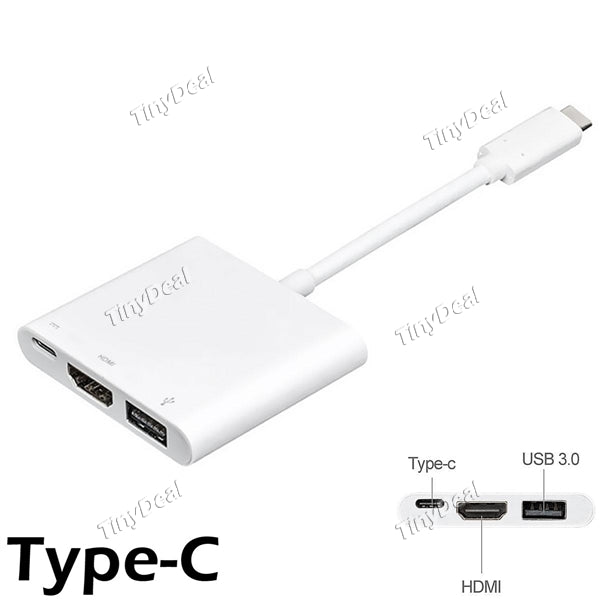 USB Type-C to HDMI & USB 3.0 & USB Type-C 4K UHD Digital AV Multiport Adapter for iMac MacBook Pro ECATH-512688