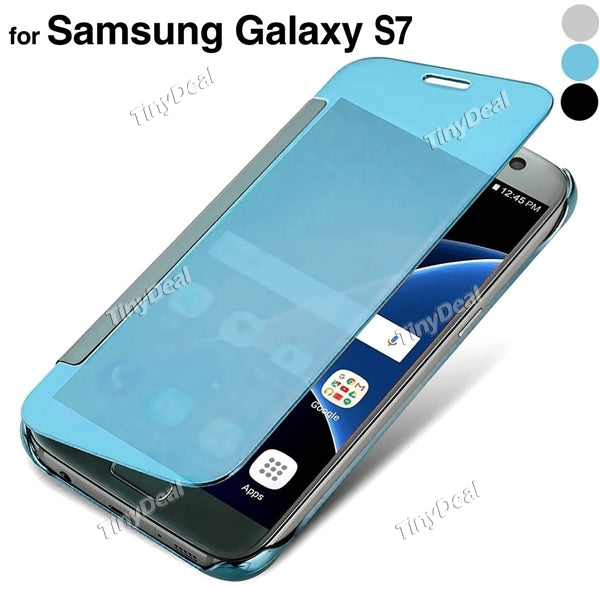 Samsung Galaxy S7 4.7" Flip Case Smart Sleep Wake Clear View Mirror Screen Flip Cover Protector EPAHC-513345
