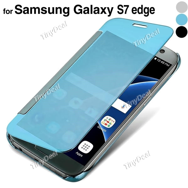 Samsung Galaxy S7 Edge 5.5" Flip Case Smart Sleep Wake Clear View Mirror Screen Flip Cover Protector EPAHC-513349