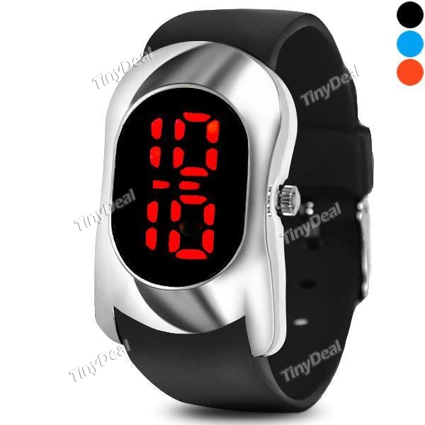 Motorcycle Race Model Beetle G1259 LED Waterproof Silicone Band Watch WWT-513403