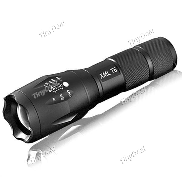 2pcs CREE XM-L T6 1-LED 3800LM 5 Modes Zoom LED Flashlight Torch Light