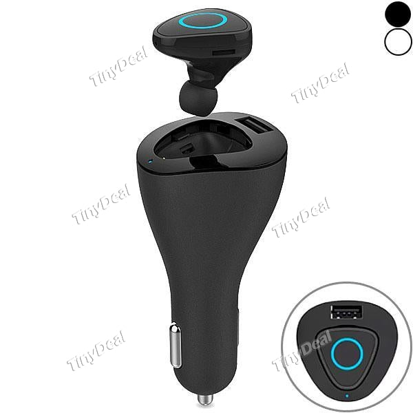 2 in 1 Wireles Bluetooth 4.0 Mini Stereo Earphone Car Smart Charger Car Bluetooth Headset for Smartphone EEP-514815