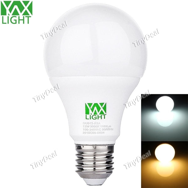 YWXLight E27 100~240V 12W 1100LM 270° Light Angle SMD 2835 LED Globe Bulb - Warm White Natural White HLT-514831