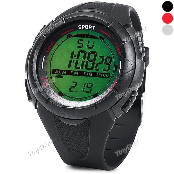 8333 LED Sports Watch Digital Wristwatch Black/Silver/Red WWT-514997