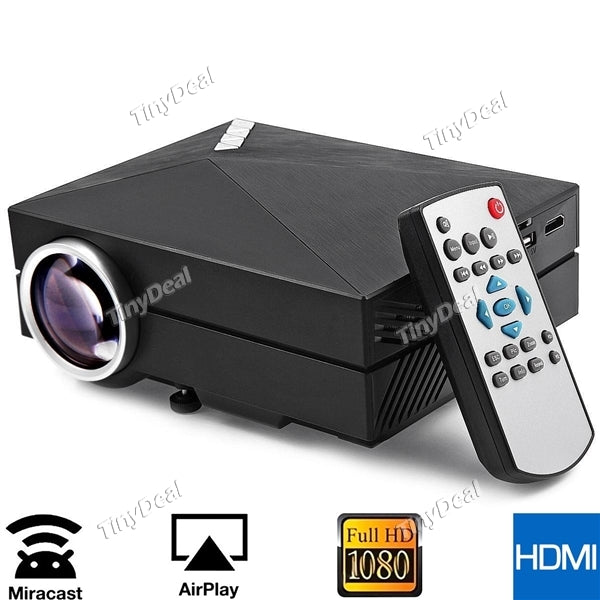 GM60A Portable LCD Projector 1000LM HD 1080P Airplay Miracast Multimedia Home Theater HDMI VGA USB AV SD